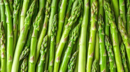 Fototapeta premium Fresh Green Asparagus Stalks for Culinary Use