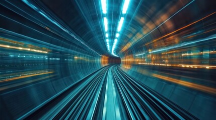 Vacuum tube rail networks providing ultra-fast, low-resistance travel in futuristic high-speed systems