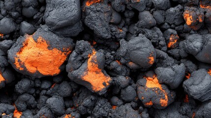 Textured Volcanic Rock with Bright Orange Accents