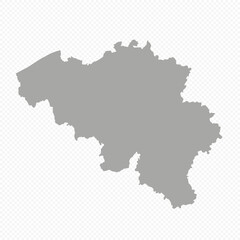 Map of Belgium, sign silhouette. World Map Globe. Vector Illustration isolated on transparent background. Europe continent