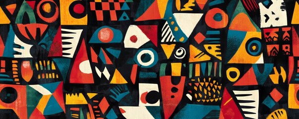 Colorful abstract geometric shapes creating modern artistic background