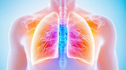 Human Respiratory System Lungs Anatomy. 3D