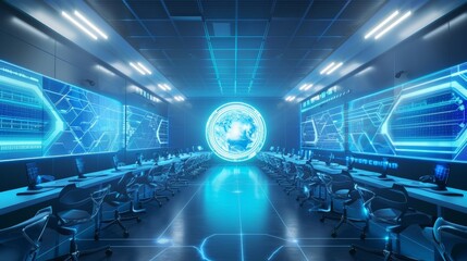 A modern classroom equipped with advanced AR and VR learning tools encourages interactive and immersive education experiences for students