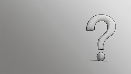 Naklejka premium Question mark pencil sketch on right side for your presentation background or wallpaper