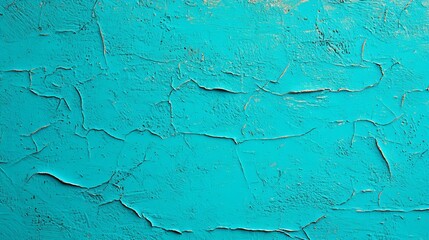 Scratched teal background, vibrant grunge texture, layered and deep details, refreshing yet rough look, abstract grunge design