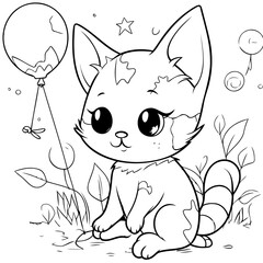 cat with a heart