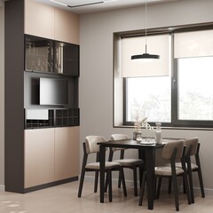 Kitchen design interior gray dining