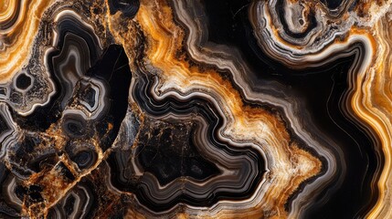 Abstract Black and Orange Marble Texture Background