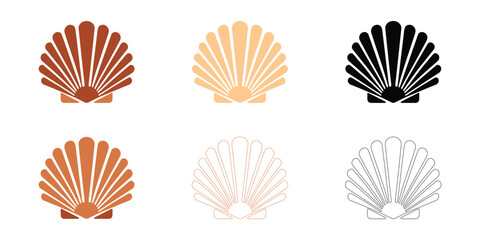 Detailed Sea Shell Vector Illustration