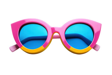 Fototapeta premium Sunglasses With High Fashion Harajuku Bold Frames Isolated On Transparent Background on transparent background