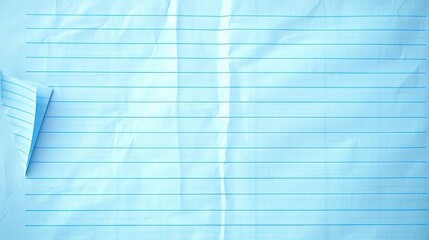 Blue Crumpled Paper with Torn Edge and Lines