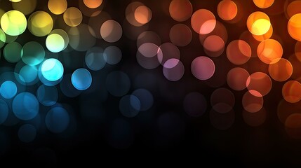 Obraz premium Abstract background with out-of-focus lights in shades of blue, yellow, and orange