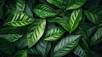 Vibrant Green Leaf Background Texture