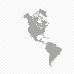 Obraz premium Map of North and South America, sign silhouette. World Map Globe. Vector Illustration isolated on transparent background. American continent