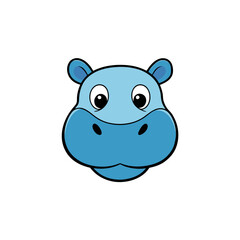 Hippopotamus head vector illustration