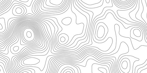 Abstract topographic contours map background. Lines Topographic contour lines map seamless pattern. The black on white contours topography stylized height of the lines map.