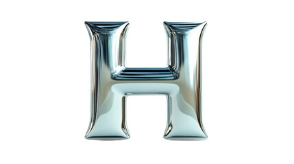 Shiny Chrome Letter H.