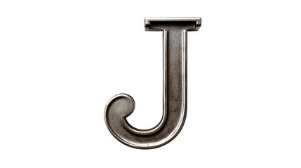 3D Metal Letter J.