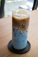 Fresh cold coffee drink with ice