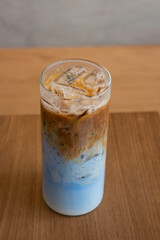 Fresh cold coffee drink with ice