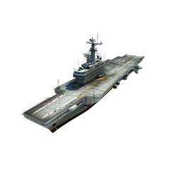 Helicopter carrier , 100% white background, 3d model, no outline