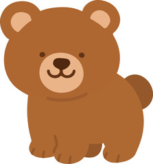 Simple and flat cute brown Bear illustration