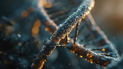 Fototapeta premium The Intricate Details of a DNA Helix Showcasing Molecular Beauty 