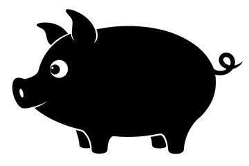 Piggy Bank Silhouette vector illustration