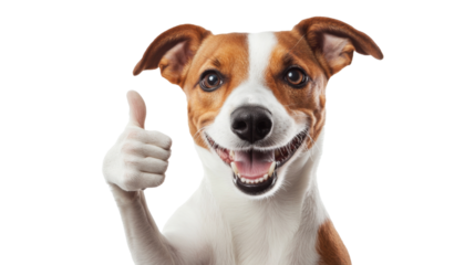 Dog giving thumbs up