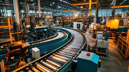Large Industrial Facility Interior with Machinery
