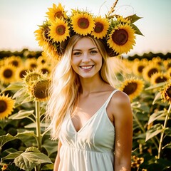 The girl in sunflowers