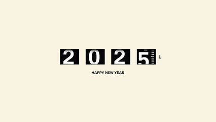 Gasoline meter 2025, creative idea. Fuel column, concept. Counter 2024 changes to 2025 on beige...