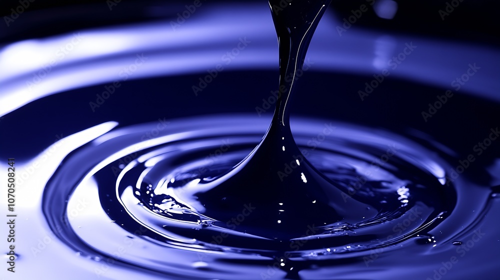 Poster captivating close-up of viscous dark liquid in artistic motion : generative ai