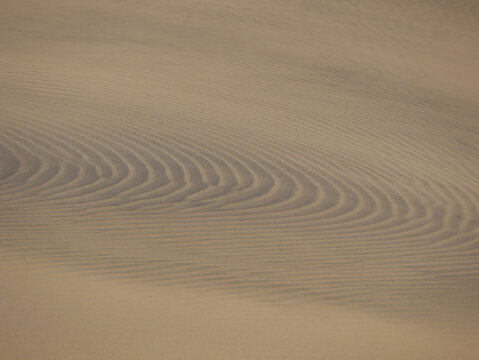 Sand textured pattern with copy space. Abstract background wallpaper. Sand waves in a desert dune