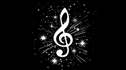 a music note and stars
