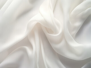 Obraz premium Soft white fabric draped elegantly, showcasing smooth texture and flow. Ideal for fashion or interior design