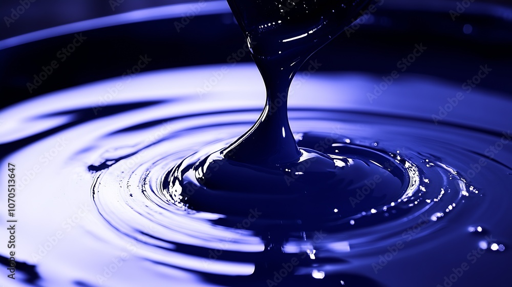 Poster artistic swirling flow of deep blue liquid texture : generative ai