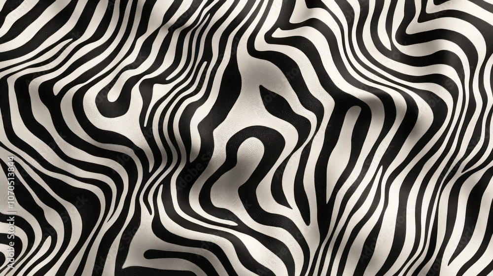Poster A zebra print fabric with a black and white pattern
