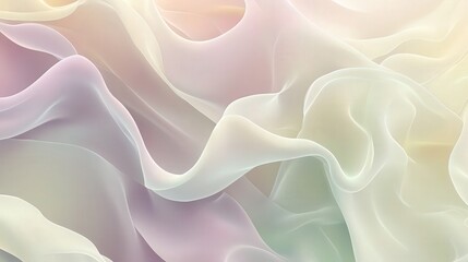 Fototapeta premium A gentle, semi-transparent background featuring flowing, layered shapes in misty tones of cream, lavender, and sage green