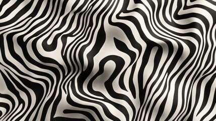 A zebra print fabric with a black and white pattern