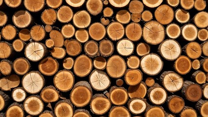 An aerial perspective reveals the intricate texture and geometric beauty of interlocking wood slices.