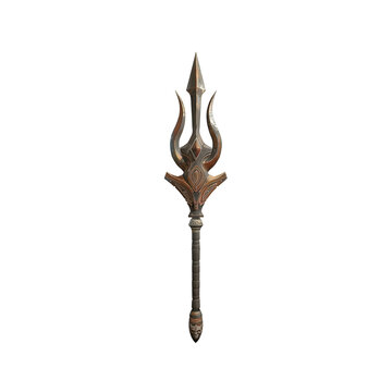 recommend clip art: trident Poseidon, 100% white background, 3d model, no outline, n