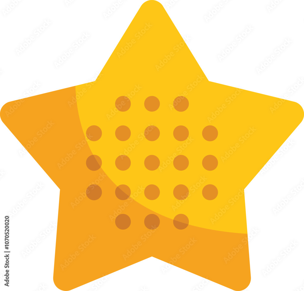Aufkleber simple yellow star with a textured pattern is isolated on a white background, representing concepts 