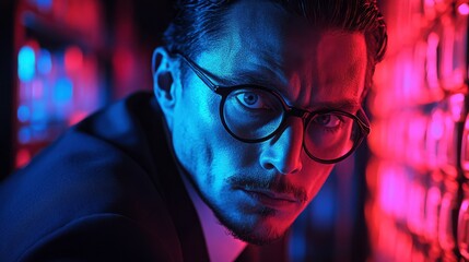 Focused Manager Reviewing Inventory in Warehouse Setting