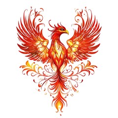 Obraz premium Fiery Phoenix with intricate details.