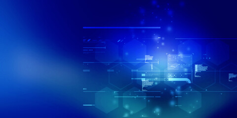 2d illustration Abstract futuristic electronic circuit technology background