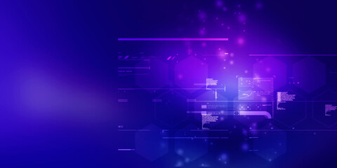 2d illustration Abstract futuristic electronic circuit technology background