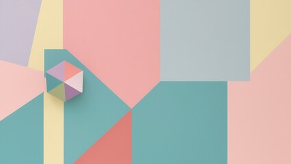 Abstract pastel geometric background. Generative Ai.