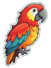 Obraz premium Cartoon sticker of multicolor Parrot 