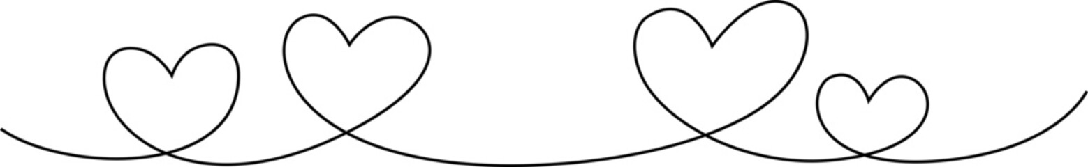Continuous line drawing art. love hand drawn with black line